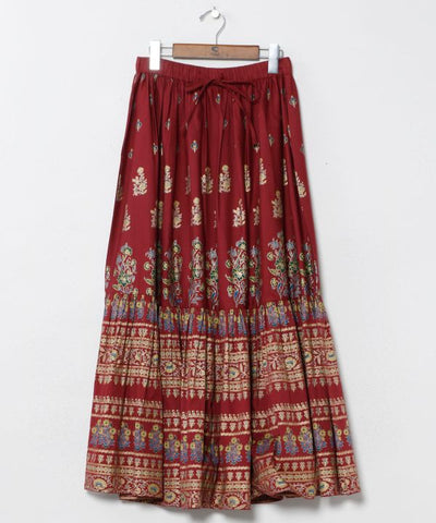 Glitter Printed Tiered Skirt