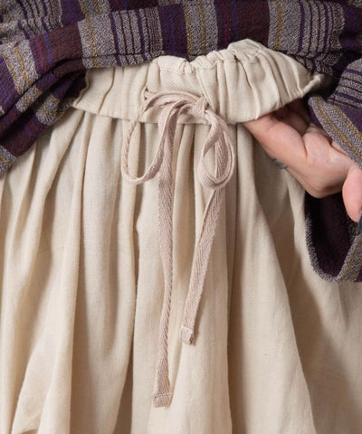 Asymmetric Herringbone Cotton Skirt by AMINA - Ametsuchi