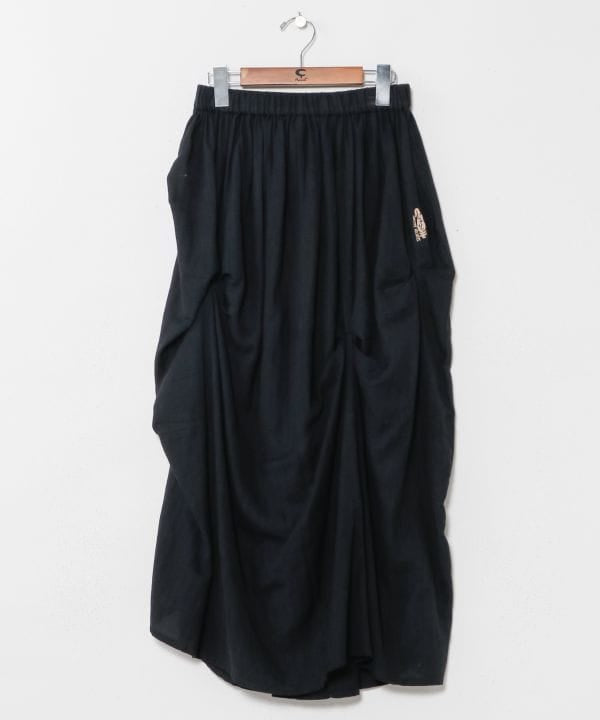 Asymmetric Herringbone Cotton Skirt by AMINA - Ametsuchi