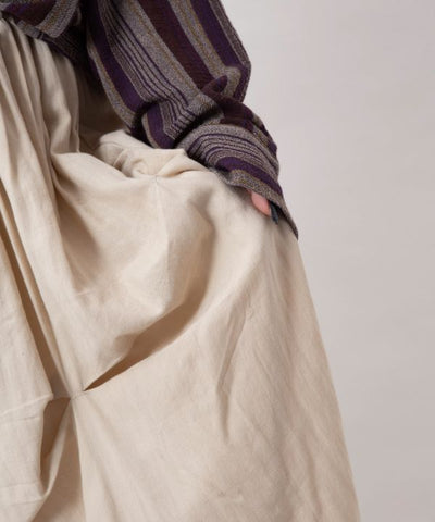 Asymmetric Herringbone Cotton Skirt by AMINA - Ametsuchi