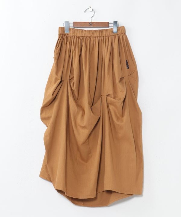 Asymmetric Herringbone Cotton Skirt by AMINA - Ametsuchi