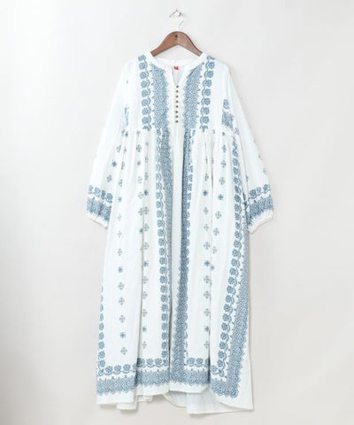 Block Print Corduroy Dress by AMINA - Ametsuchi