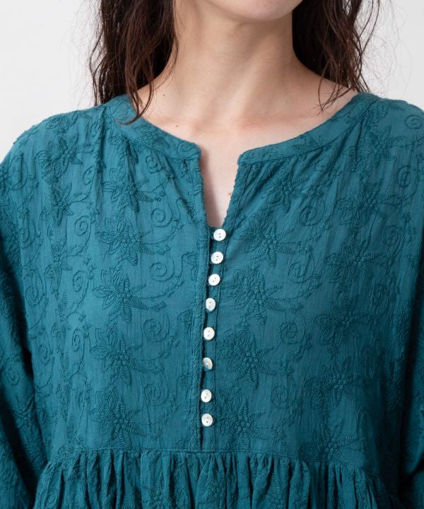Floral Embroidered Cotton Dress