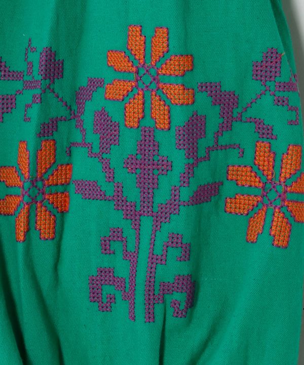 Bohemian Embroidered Cotton Twill Top