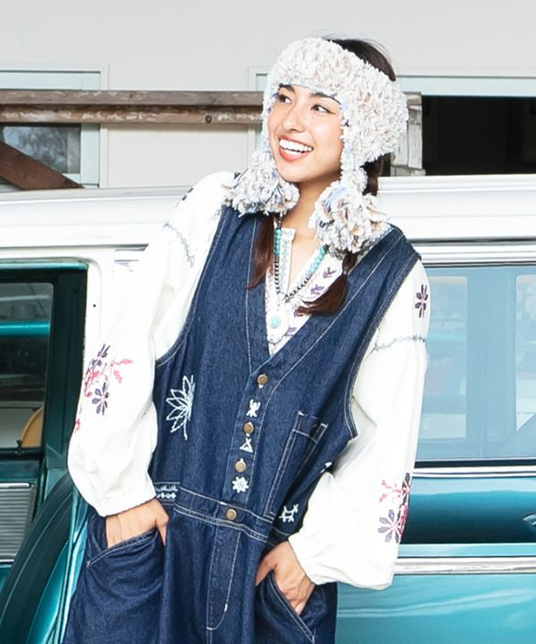 Bohemian Embroidered Cotton Twill Top