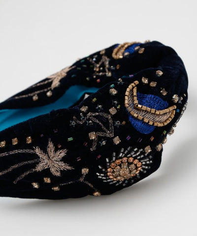 Indian Embroidered Beaded Sequin Headband by AMINA - Ametsuchi