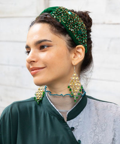 Indian Embroidered Beaded Sequin Headband by AMINA - Ametsuchi