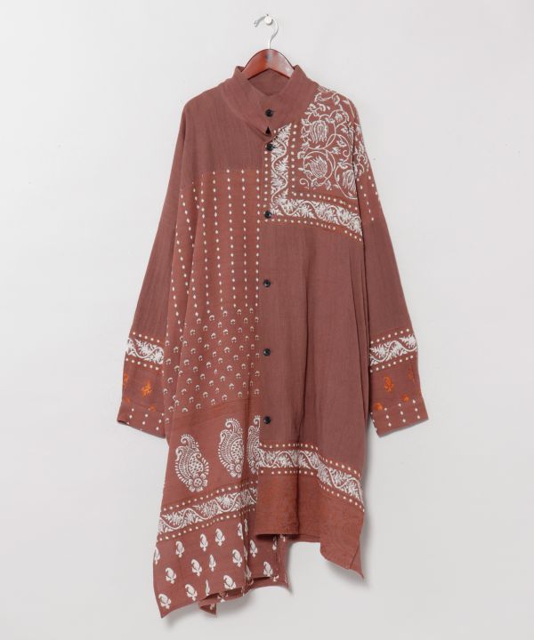 Indian Block Print Patchwork Long Shirt