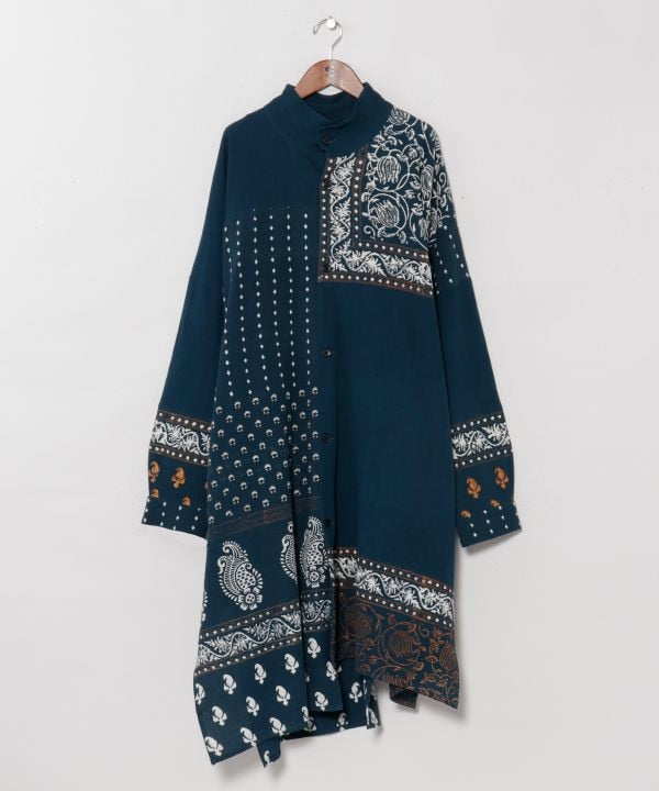 Indian Block Print Patchwork Long Shirt