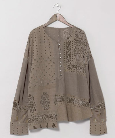 Indian Block Print Asymmetrical Top