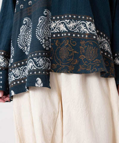 Indian Block Print Asymmetrical Top