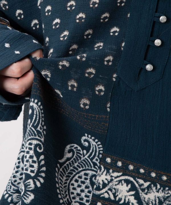 Indian Block Print Asymmetrical Top