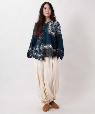 Indian Block Print Asymmetrical Top