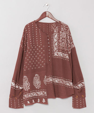 Indian Block Print Asymmetrical Top