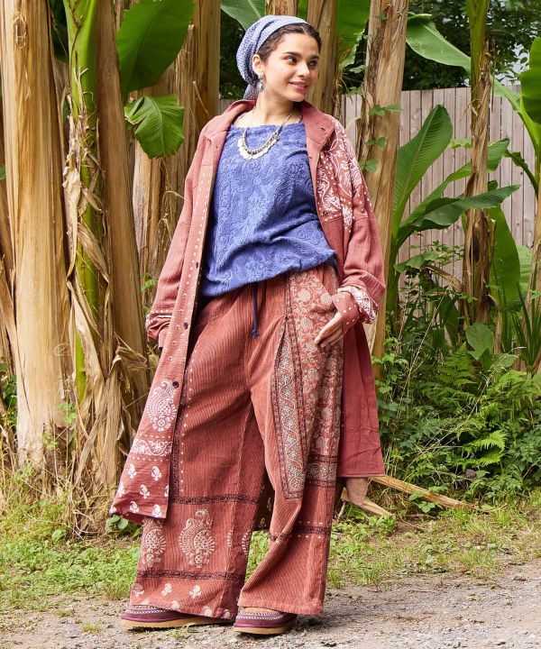Indian Block Print Corduroy Pants
