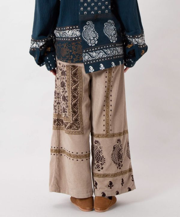 Indian Block Print Corduroy Pants