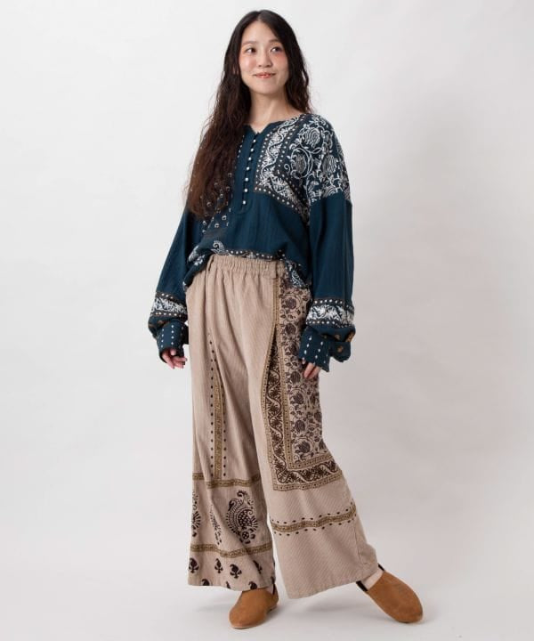 Indian Block Print Corduroy Pants