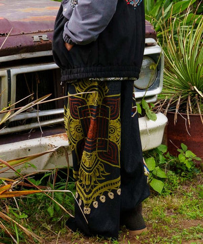 Men's Ari Embroidered Denim Pants by AMINA - Ametsuchi