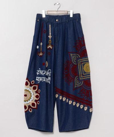 Men's Ari Embroidered Denim Pants by AMINA - Ametsuchi