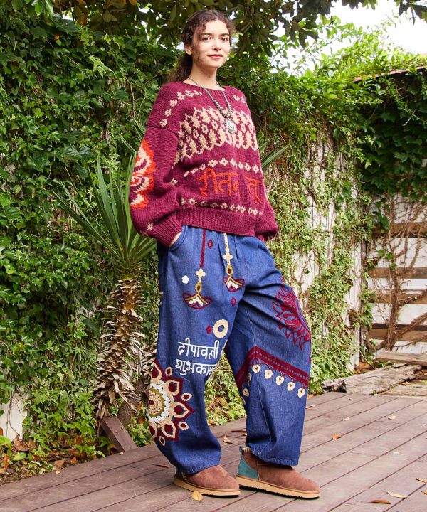 Ari Embroidered Denim Pants