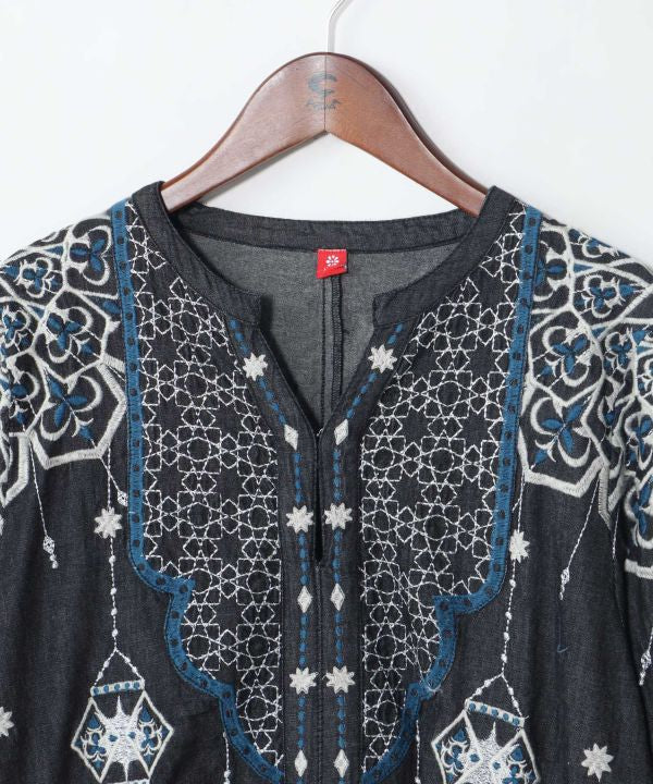Fireworks Embroidered Denim Dress