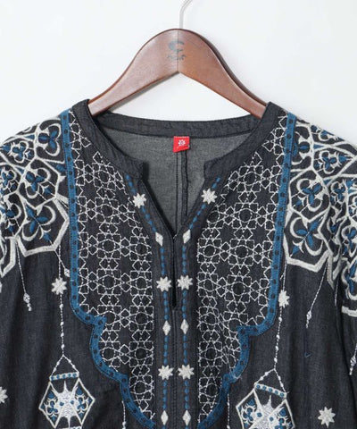 Fireworks Embroidered Denim Dress