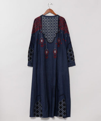 Fireworks Embroidered Denim Dress