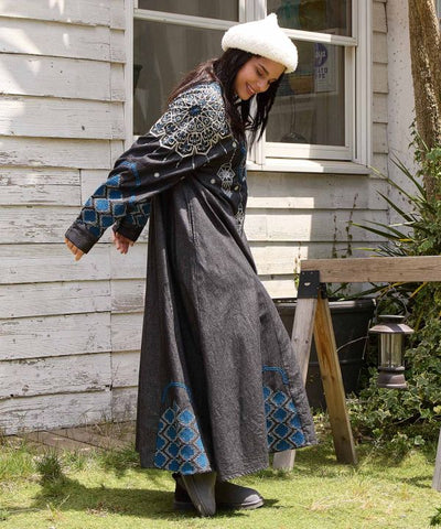 Fireworks Embroidered Denim Dress