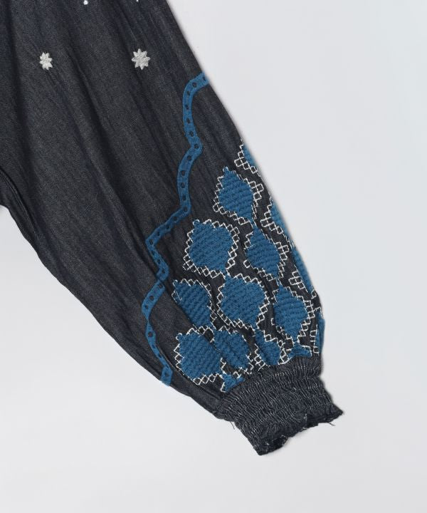 Fireworks Embroidered Denim Dress