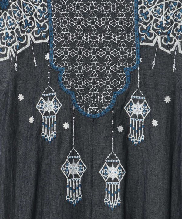 Fireworks Embroidered Denim Dress
