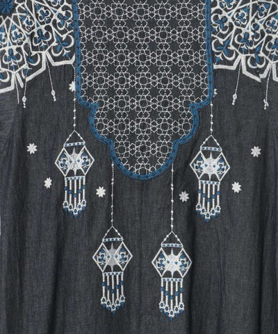 Fireworks Embroidered Denim Dress