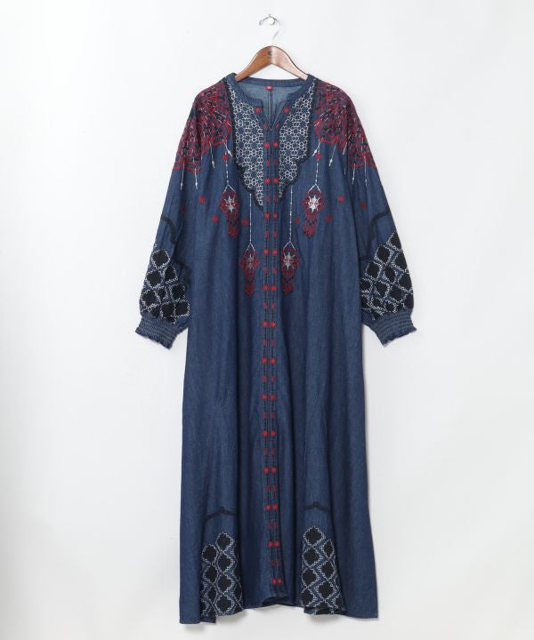 Fireworks Embroidered Denim Dress