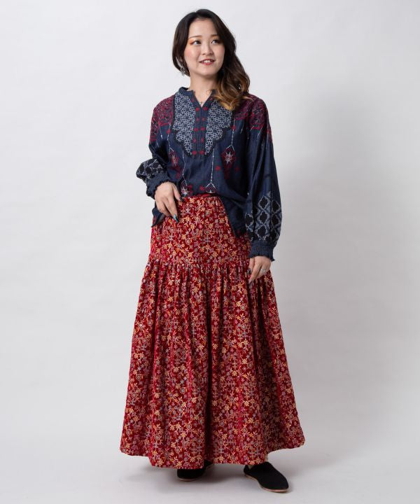 Boehmian Embroidered Denim Top