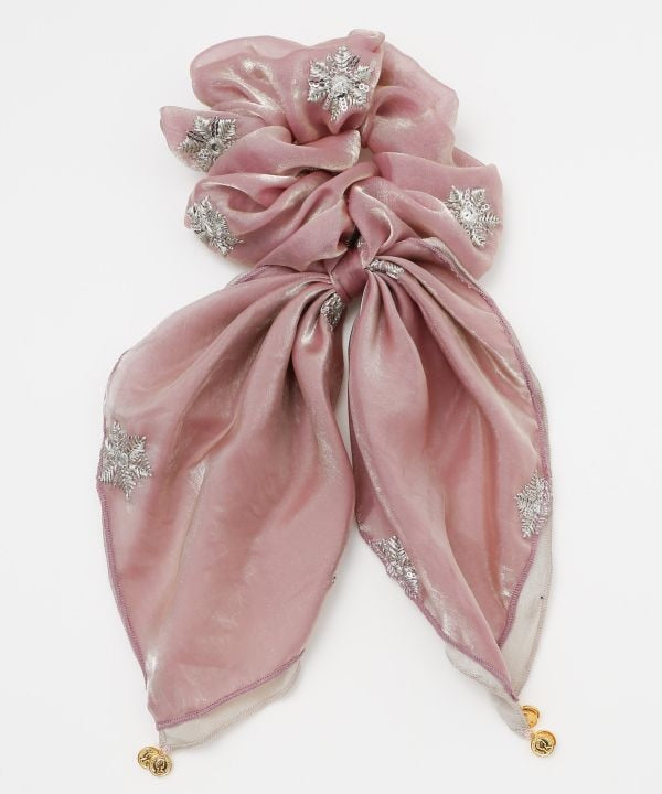 Indian Embroidered Ribbon Scrunchie
