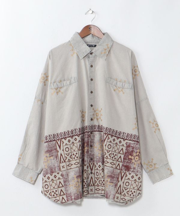 Vintage Geometric Print Men's Shirt