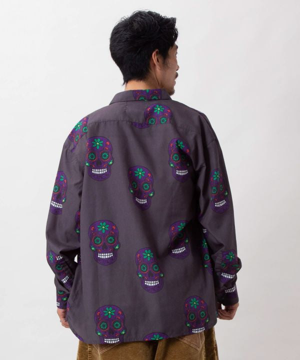 Sugar Skull Print Shirt by AMINA - Ametsuchi