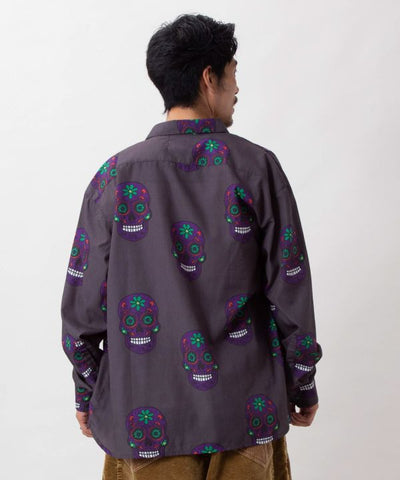 Sugar Skull Print Shirt by AMINA - Ametsuchi