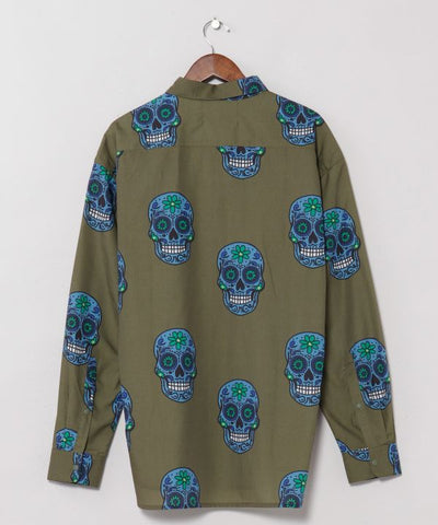 Sugar Skull Print Shirt by AMINA - Ametsuchi