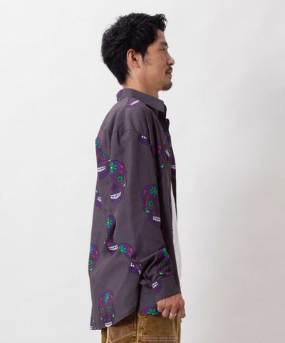 Sugar Skull Print Shirt by AMINA - Ametsuchi