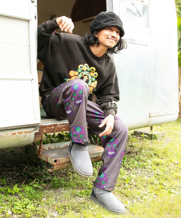 Sugar Skull Print Pants by AMINA - Ametsuchi