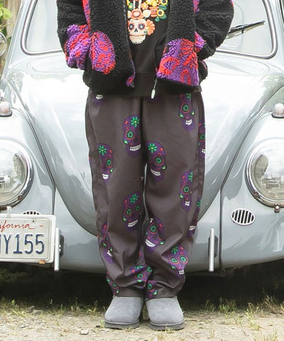 Sugar Skull Print Pants by AMINA - Ametsuchi