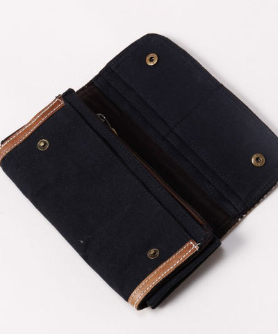 Nepalese Gheri Leather Long Wallet by AMINA - Ametsuchi