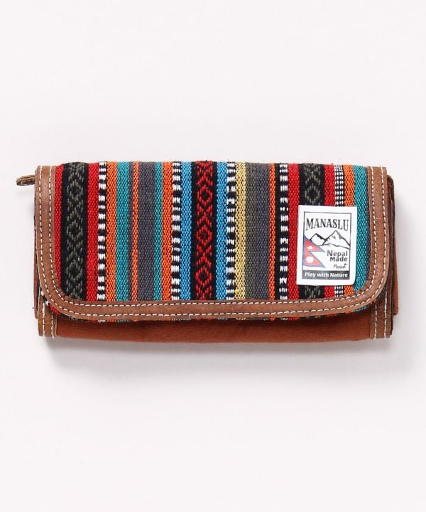 Nepalese Gheri Leather Long Wallet by AMINA - Ametsuchi