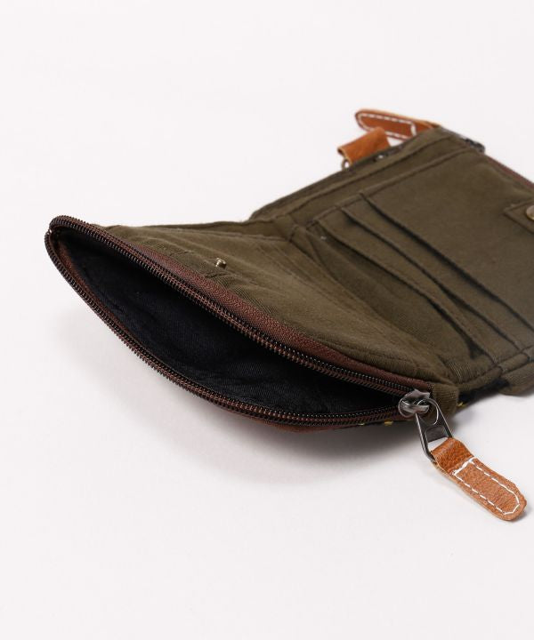 Nepalese Gheri Leather Compact Wallet by AMINA - Ametsuchi