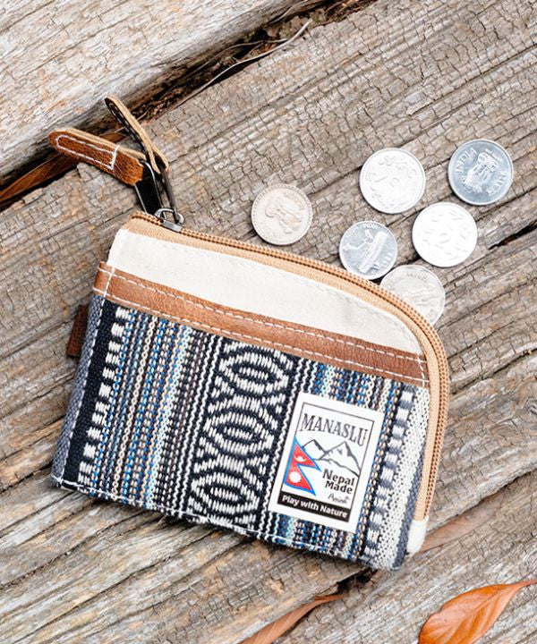 Nepalese Gheri Leather Compact Wallet by AMINA - Ametsuchi