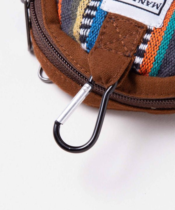 Nepalese Gheri Leather Round Pouch by AMINA - Ametsuchi