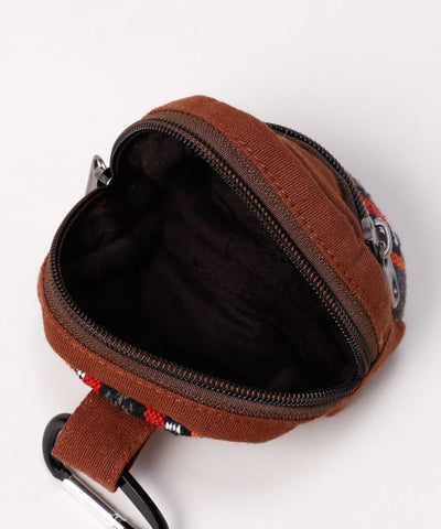 Nepalese Gheri Leather Round Pouch by AMINA - Ametsuchi
