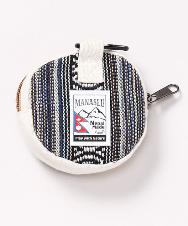 Nepalese Gheri Leather Round Pouch by AMINA - Ametsuchi