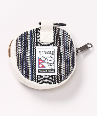 Nepalese Gheri Leather Round Pouch by AMINA - Ametsuchi