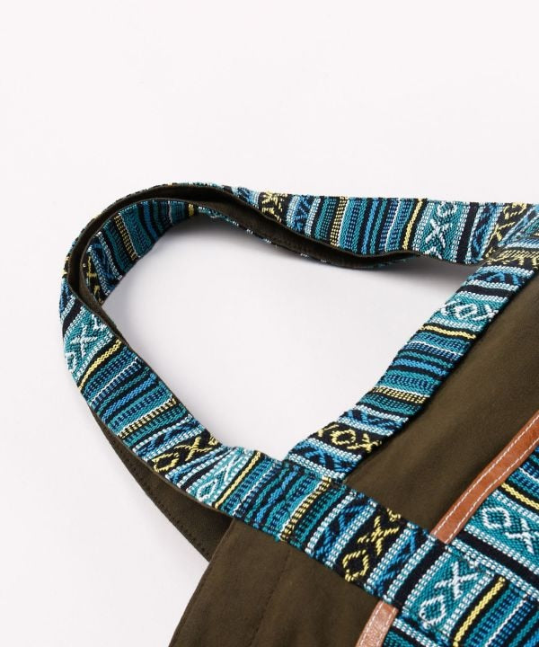 Nepalese Gheri Leather Tote Bag by AMINA - Ametsuchi